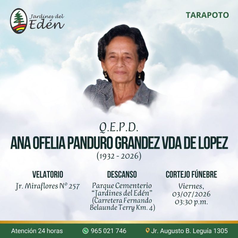 Ana Ofelia Panduro Grandez VDA De Lopez